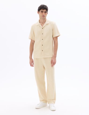 Chemisette regular 100% coton jacquard - beige