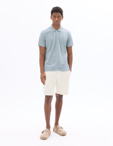 Polo regular coton piqué texturé - gris