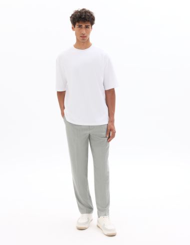 Pantalon 24H loose rayé stretch - gris