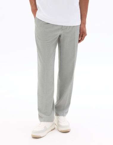 Pantalon 24H loose rayé stretch - gris