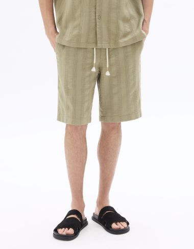 Bermuda en jacquard - kaki