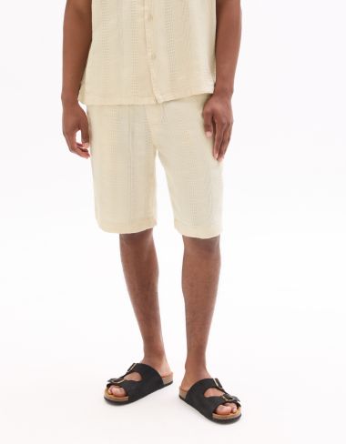 Bermuda en jacquard - beige