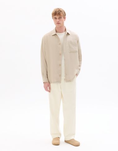 Pantalon relax 100% coton - blanc