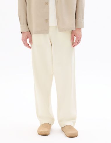 Pantalon relax 100% coton - blanc