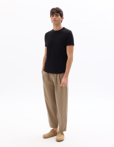Pantalon jogger relax stretch 7/8e - taupe