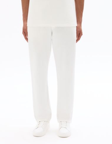 Pantalon de joggine relax effet texturé - blanc