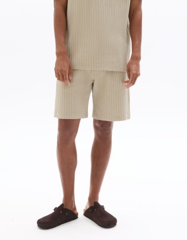 Bermuda côtelé 100% coton - beige