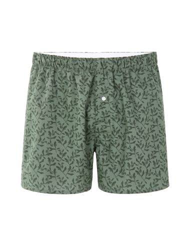 Caleçon 100% coton à motifs végétaux - vert
