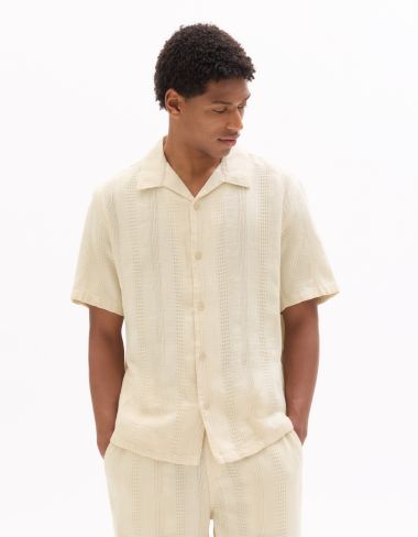 Chemisette regular en jacquard 100% coton - beige