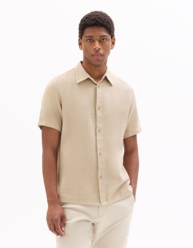 Chemisette regular texturée 100% coton - beige