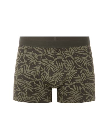 Boxer à motifs feuillages - vert kaki