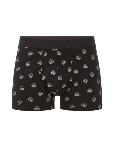 Boxer à motifs burgers - noir