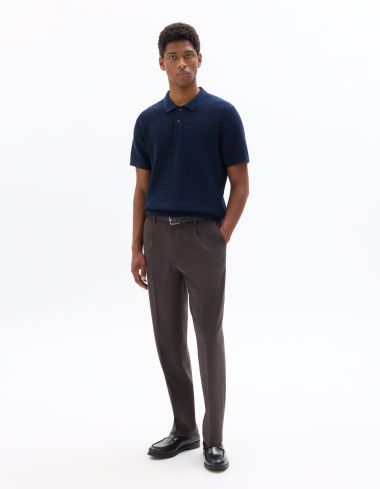 Polo maille regular 100% coton - bleu