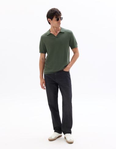 Polo regular 100% laine mérinos - vert concé
