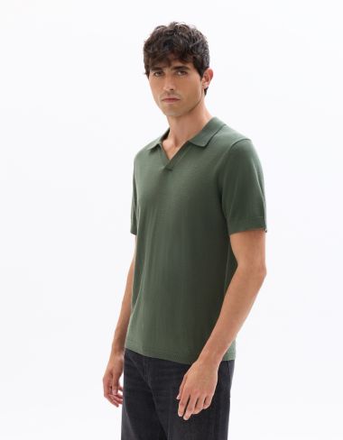 Polo regular 100% laine mérinos - vert concé