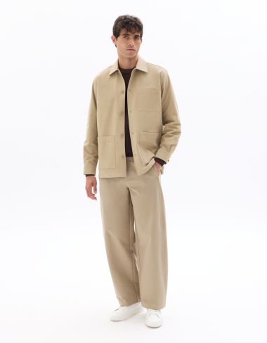 Pantalon chino barrel en sergé - beige