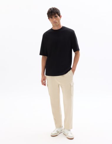 Pantalon cargo slim en twill - beige