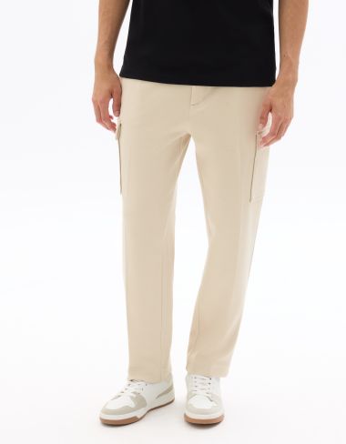 Pantalon cargo slim en twill - beige