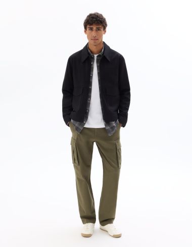 Pantalon cargo straight coton stretch - kaki