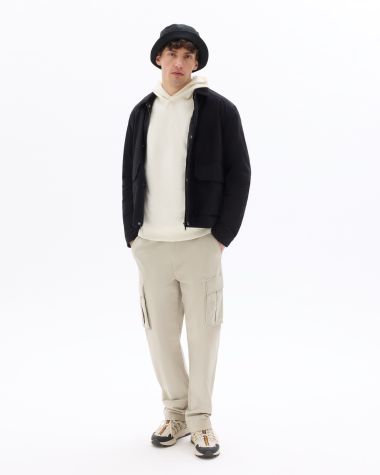 Pantalon cargo straight coton stretch - beige
