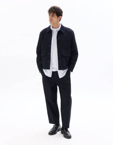 Jean carrot 100% coton - bleu marine