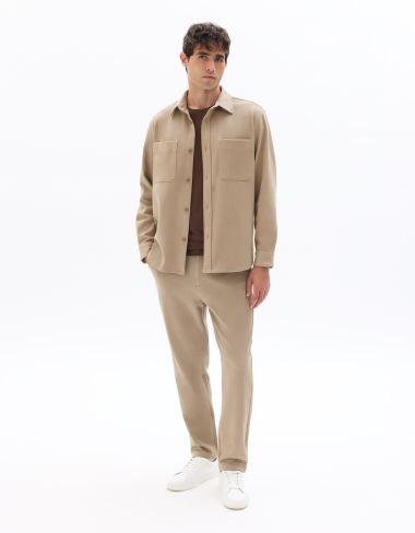 Surchemise overshirt 2 poches plaquée en sergé - marron clair