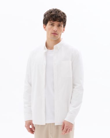 Chemise regular col américain 100% coton - blanc