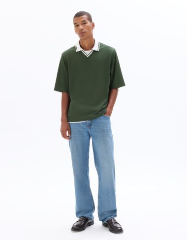 Polo boxy esprit foot - vert foncé