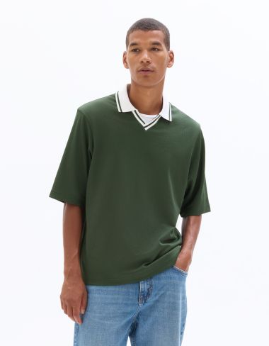 Polo boxy esprit foot - vert foncé