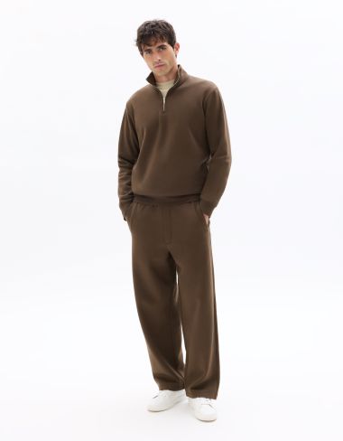 Pantalon de jogging loose en molleton - marron