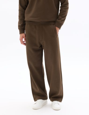 Pantalon de jogging loose en molleton - marron