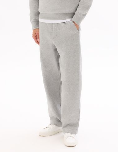 Pantalon de jogging loose en molleton - gris chiné
