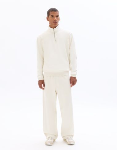Pantalon de jogging loose en molleton - écru