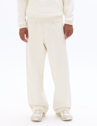 Pantalon de jogging loose en molleton - écru