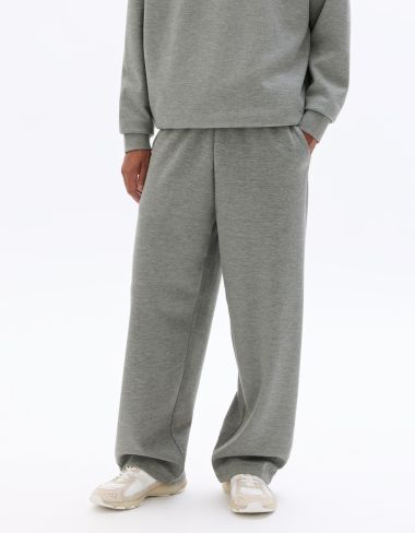 Jogging loose en maille interlock - gris moyen