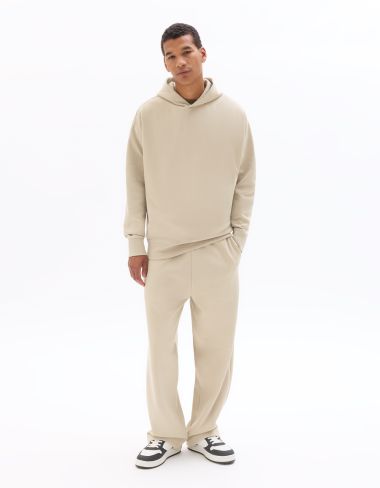 Jogging loose en maille interlock - beige clair