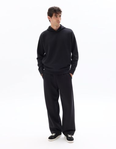 Jogging loose en maille interlock - noir