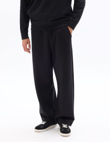 Jogging loose en maille interlock - noir