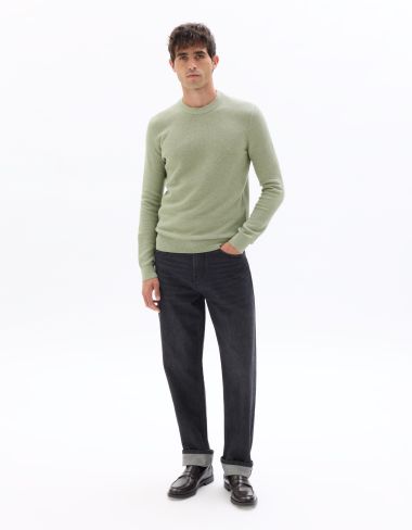 K.01 Pull col rond 100% coton - vert