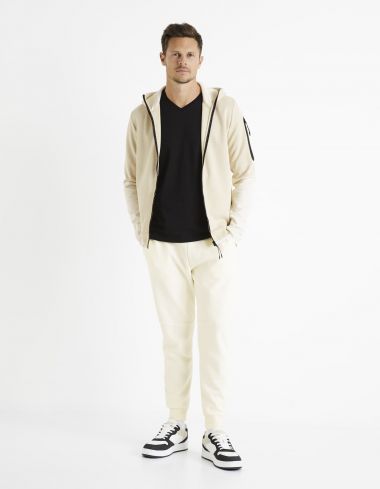 Veste zippée à capuche - écru