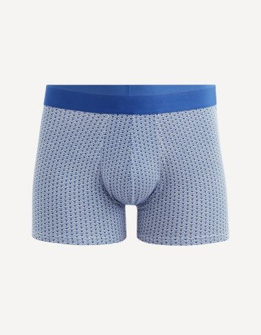 Boxer coton stretch imprimé - bleu