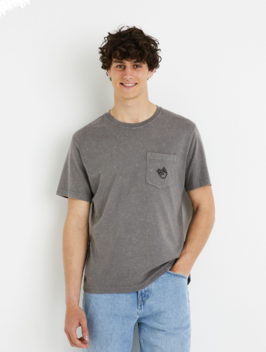 T-shirt col rond 100% coton - gris