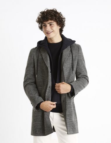 Manteau à carreaux - gris
