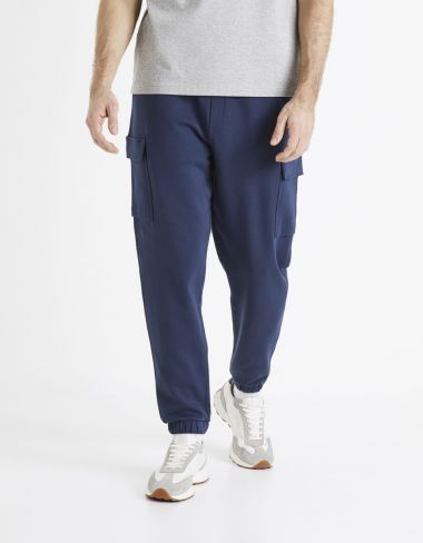 Pantalon de jogging cargo 100% coton - marine