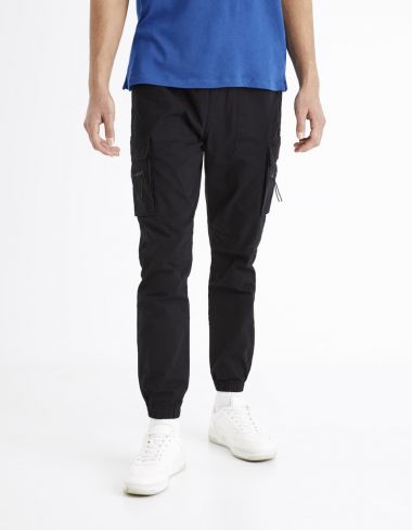 Pantalon cargo en coton stretch - NOIR