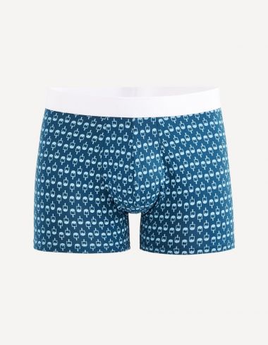 Boxer en coton stretch glace - bleu foncé