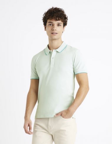 Polo piqué en coton elasthanne - vert