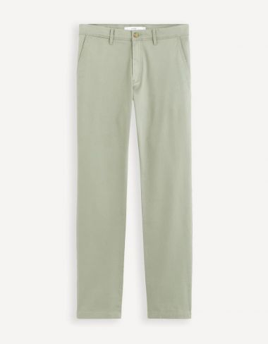Pantalon chino straight twill stretch - vert