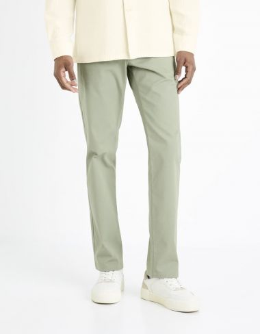 Pantalon chino straight twill stretch - vert