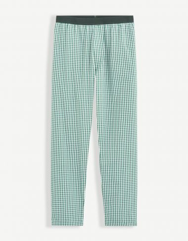 Pyjama manches courtes et pantalon vichy 100% coton